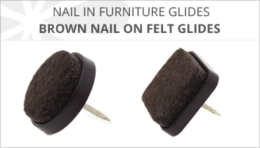 BROWN FELT NAIL IN FURNITURE GLIDES